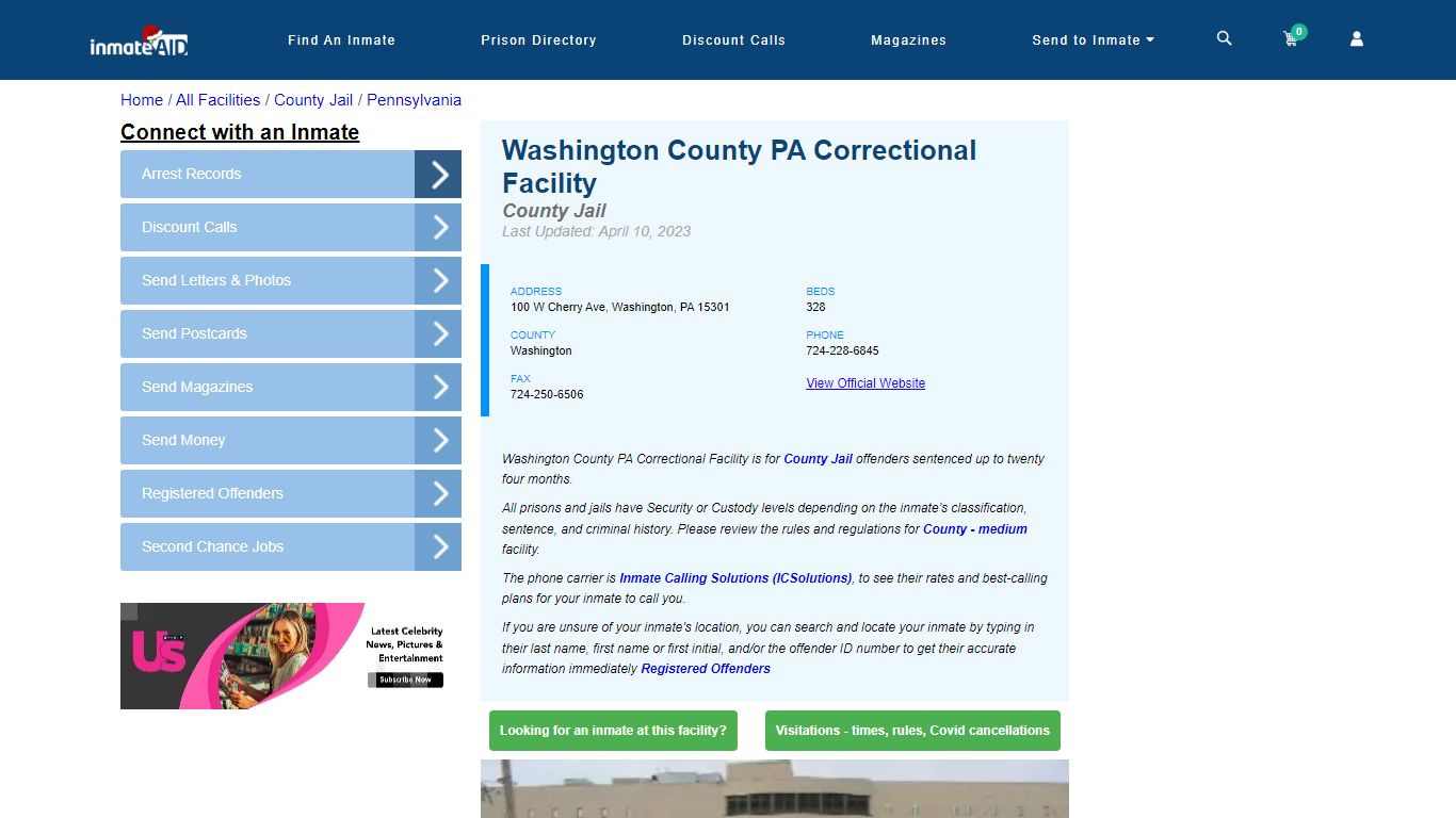 Washington County PA Correctional Facility - Inmate Locator ...